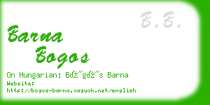 barna bogos business card